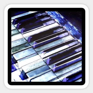 Blue Abstract Piano Keys Sticker